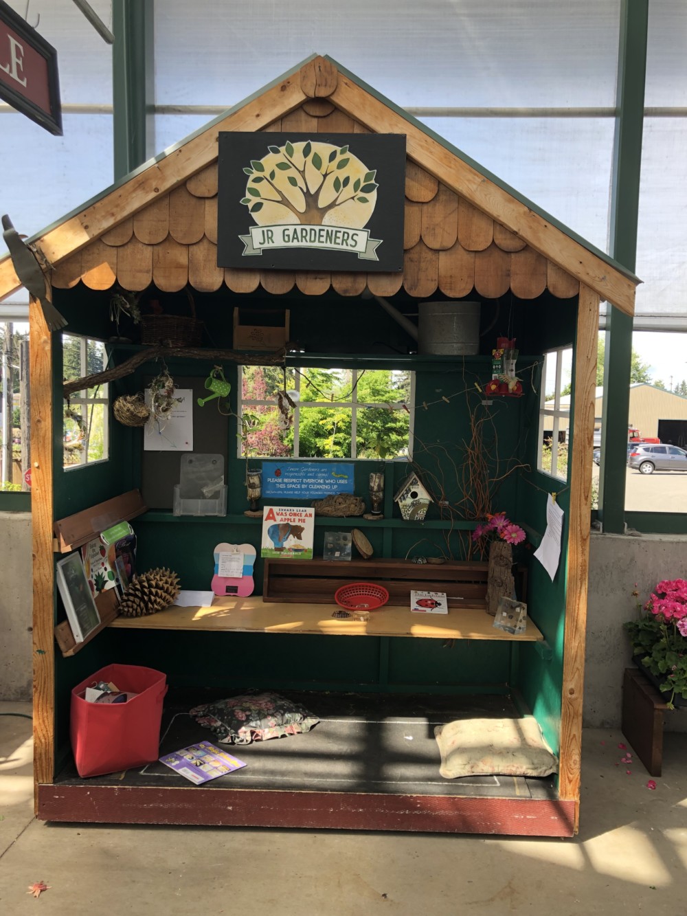 Sky Nursery in Shoreline, Washington, created a simple garden hut for kids.