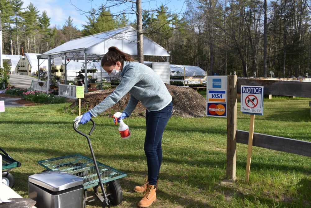 Wellington Gardens in Brentwood, New Hampshire sanitizing cart