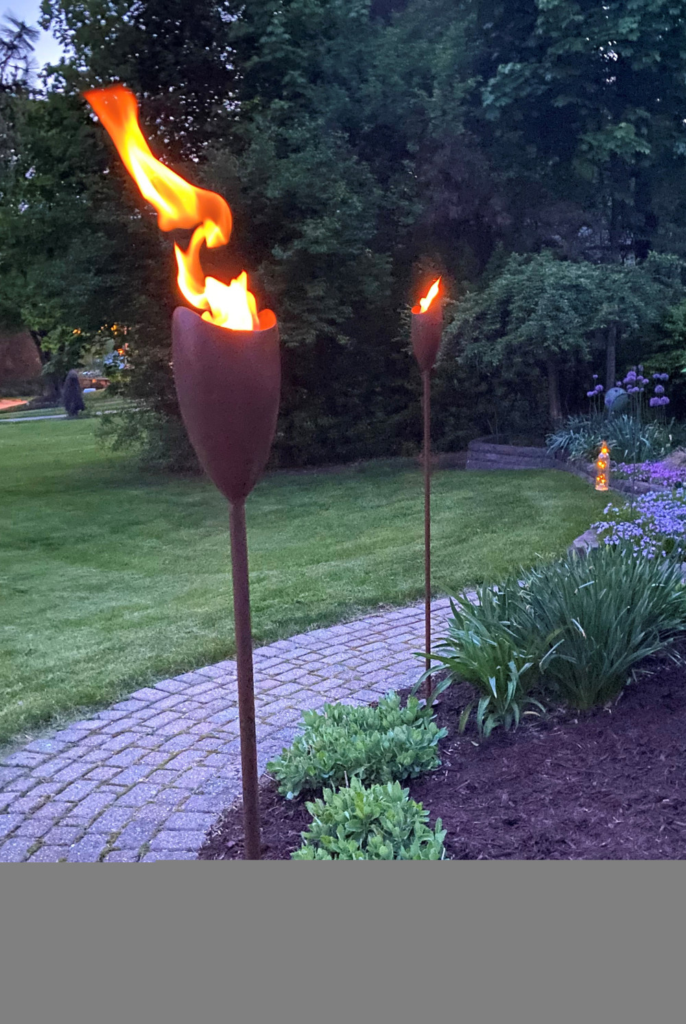 Echo Valley Hammered Metal Garden Torch