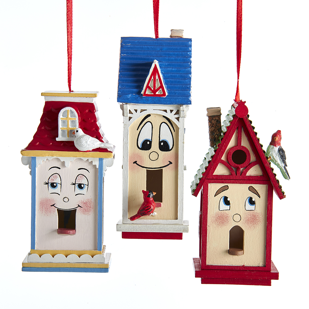 Kurt Adler birdhouse ornaments