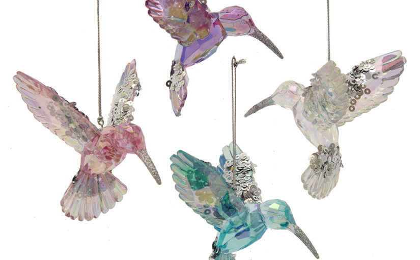 Kurt Adler hummingbirds with sequins