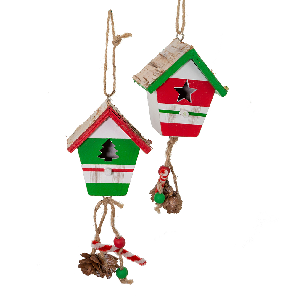 KURT ADLER Birdhouse Ornaments