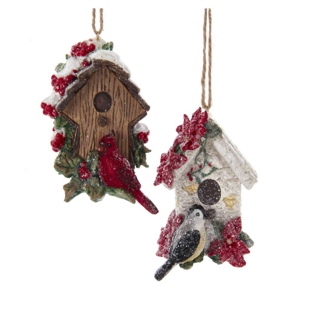 Kurt Adler Birdhouse Ornaments
