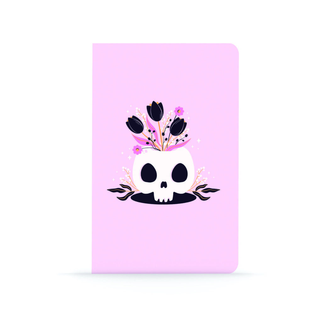 Floral Skull Softcover Notebook_Denik