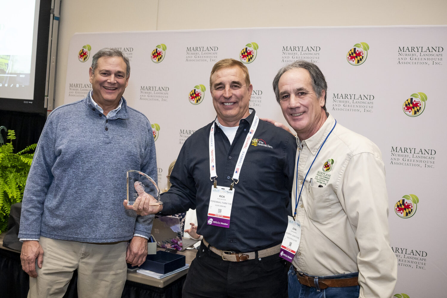 George May, executive director of the Maryland Ag Ed Foundation; Rick Watson, founder and president, The Perennial Farm; and John Murphy, owner Murphy John’s.