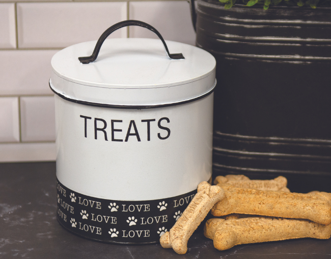 CWI Gifts_Metal Love Paw Treats Container