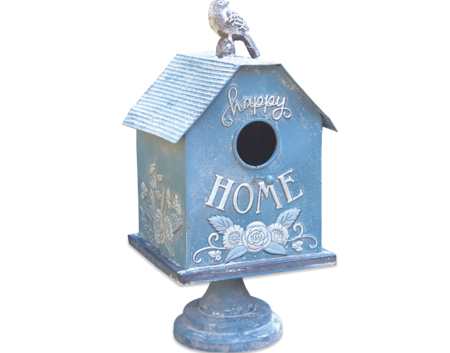 Happy Home Metal Pedestal Birdhouse_CTW Home Collection
