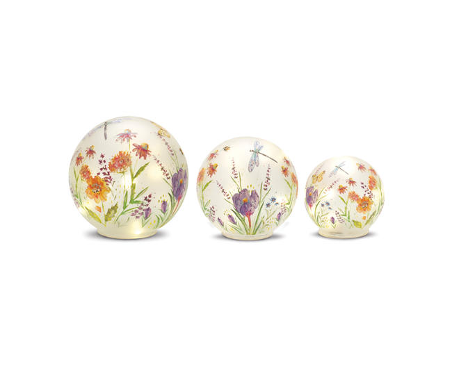 Glass LED Globe (Set of Three) Melrose International