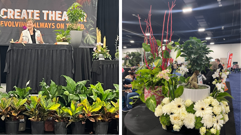 The Create Theater on the show floor offered several demonstrations, including a plant design demonstration by floral designer Terry Godfrey.