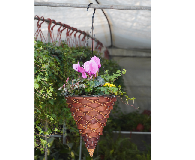 Glenhaven_Rattan Round Cone Basket with Plastic Liner