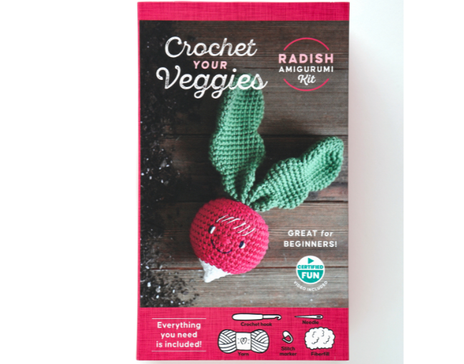 Schiffer Craft, Imprint of Schiffer Publishing_Crochet Your Veggies Amigurumi Kit Radish