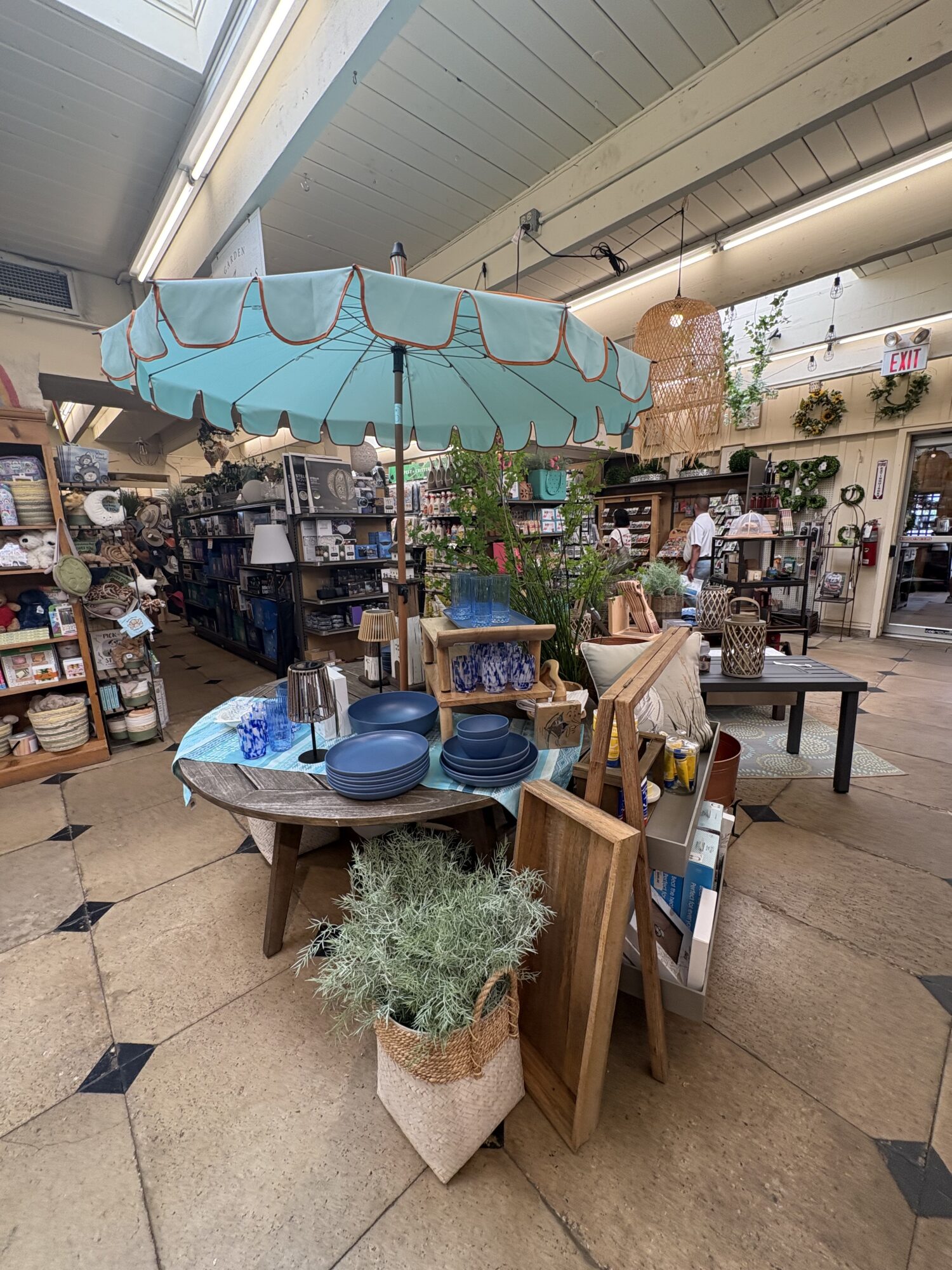 Chalet Home + Garden umbrella summer merchandising