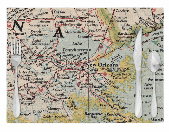 Custom Map Placemat Set Daisy Mae Designs
