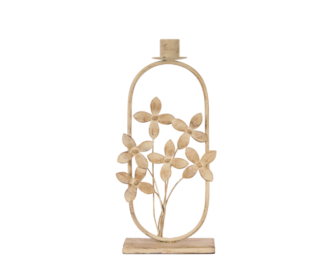 Foreside Home & Garden_Florence Flower Taper Candle Holder