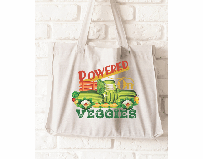 Snorty Morty Designs _Powered On Veggies Tote Bag