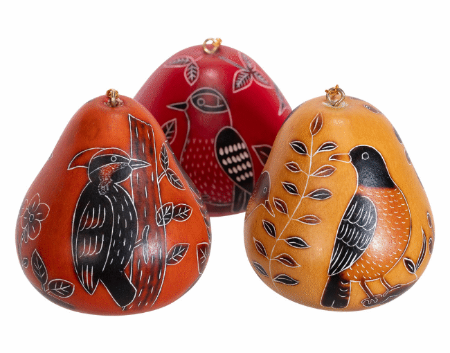 Lucuma Designs _Backyard Birds Gourd Ornaments